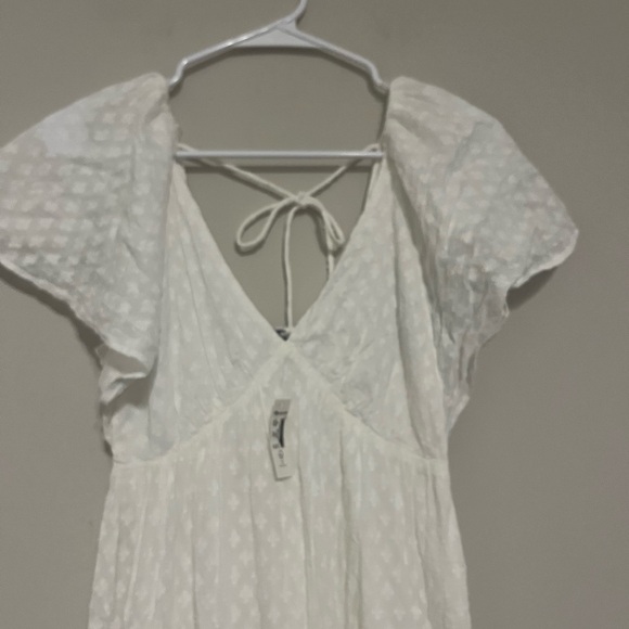 Madewell Tie-Back Flutter-Sleeve Tiered Midi Dress in White Size 00 - Picture 6 of 16